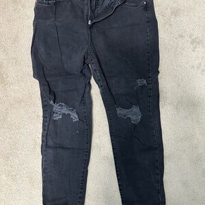 Womens Black Distressed mom Jeans